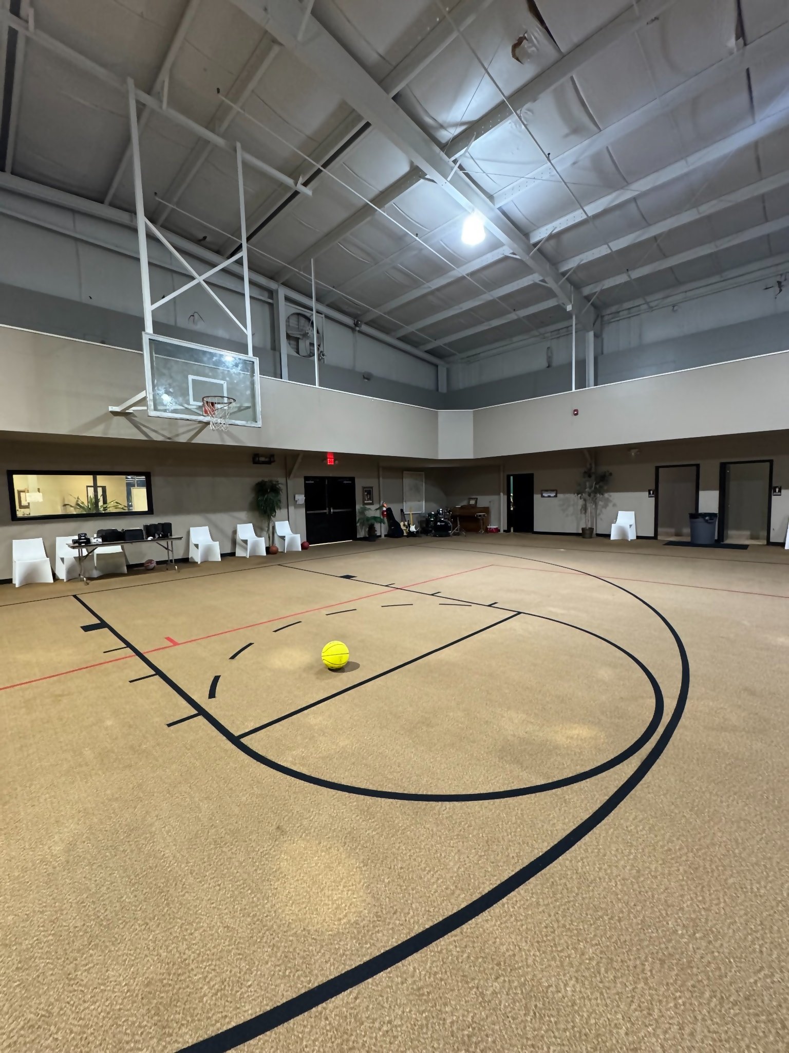 Men's Basketball Court - Full-Size Indoor Court with Professional Equipment and Seating